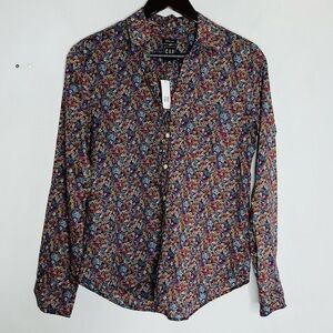 Gap Size XS NEW Floral Perfect Shirt Soft Cotton Button Down Shirt
